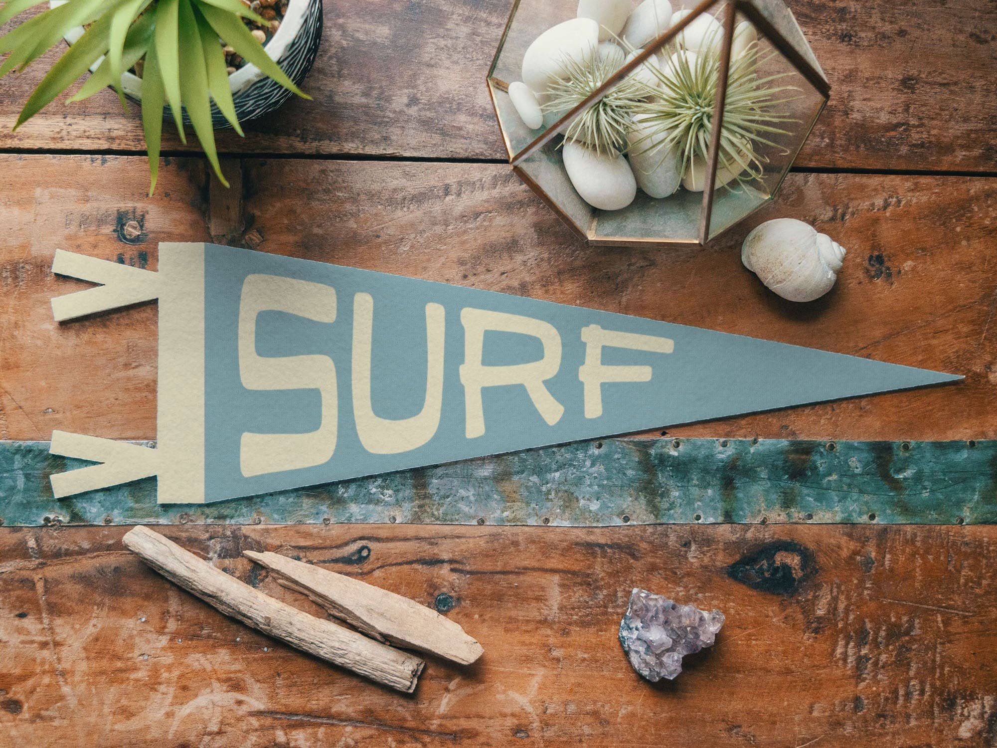 Surf Felt Pennant: Mini Pennant / Blue