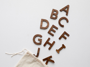 Wooden Uppercase Alphabet Set • Movable Alphabet Set Walnut