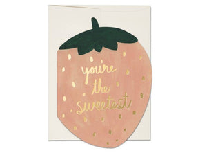 Strawberry love greeting card: Singles