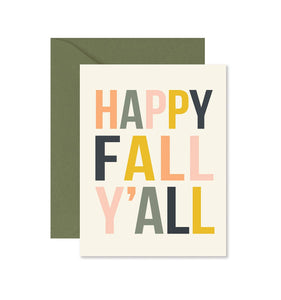 Happy Fall Y’all Colorful Greeting Card