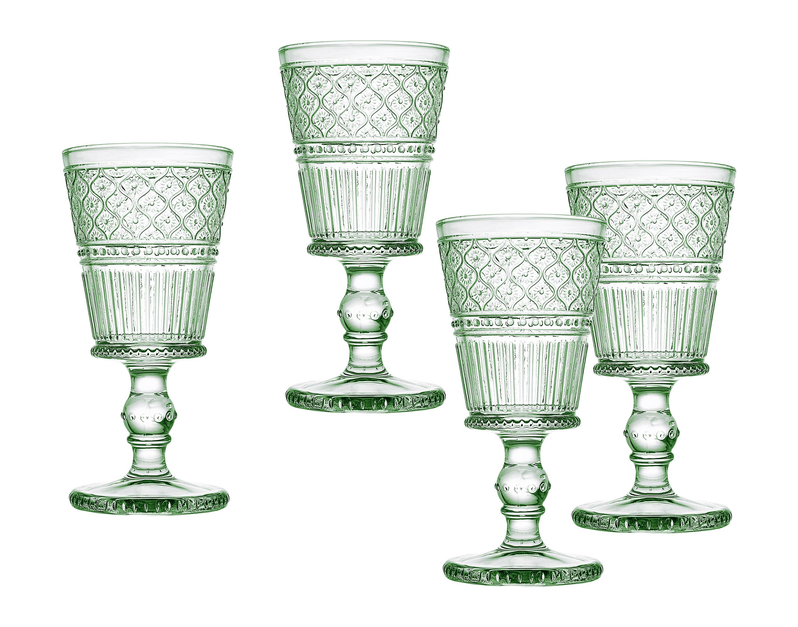 Set of Four Green Claro Goblet