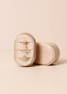 Velvet Jewelry Box - Small Oval - Cream: Cream
