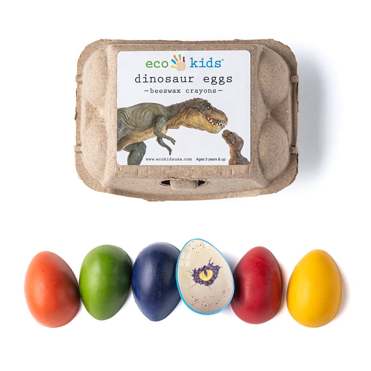 beeswax crayons - dinosaur eggs - case