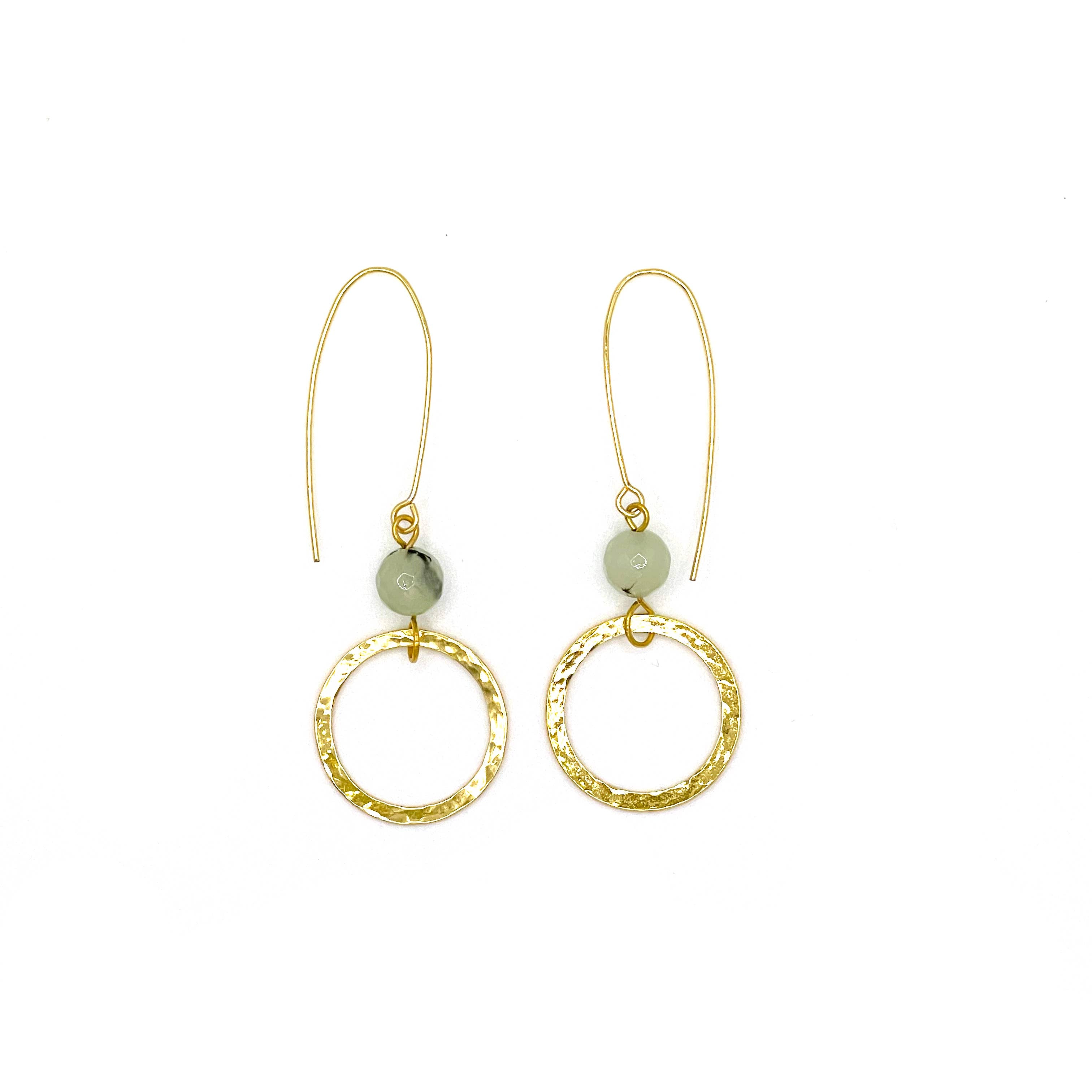Stone Drop Earrings- gold