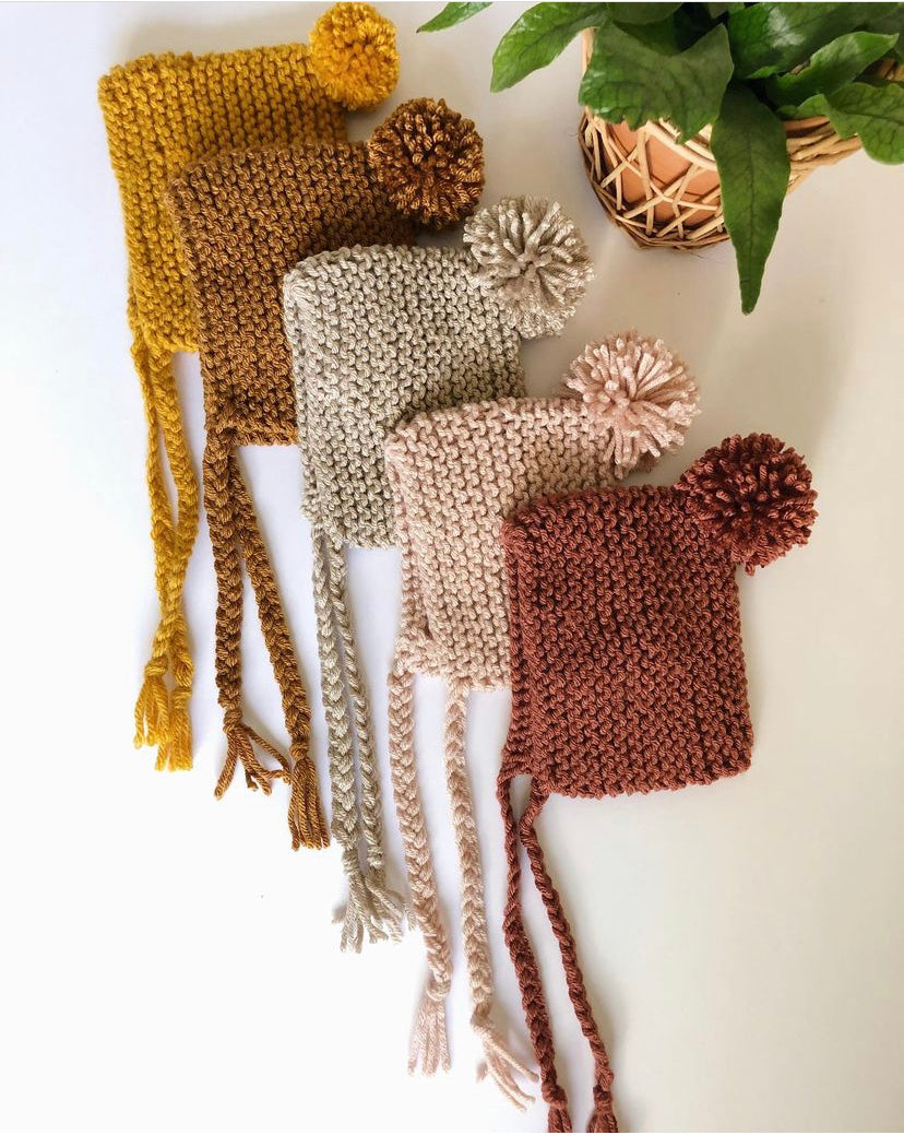 Woven knit baby hats