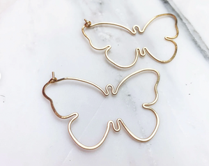 Butterfly Hoops Gold Filled
