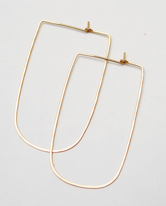 Squared Oval Gold Filled Hoop Earrings