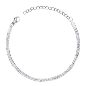 Kali Silver Herringbone Bracelet