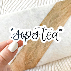 Sips Tea, 3x1in. Waterproof Vinyl Sticker (Copy)