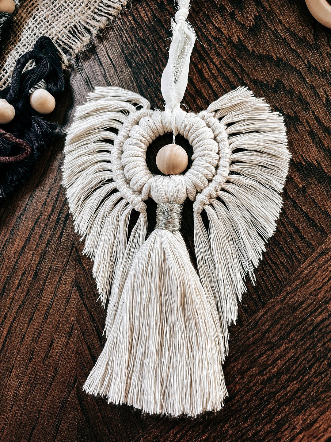 Angel macrame ornament