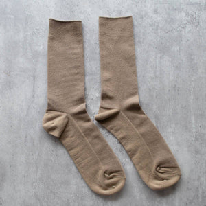 Men's Slim Cottage Crew Socks: Khaki