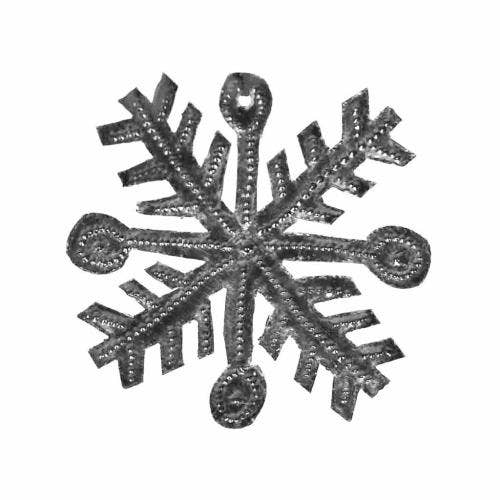 3" x 3" Snowflake Haitian Metal Drum Christmas Ornament